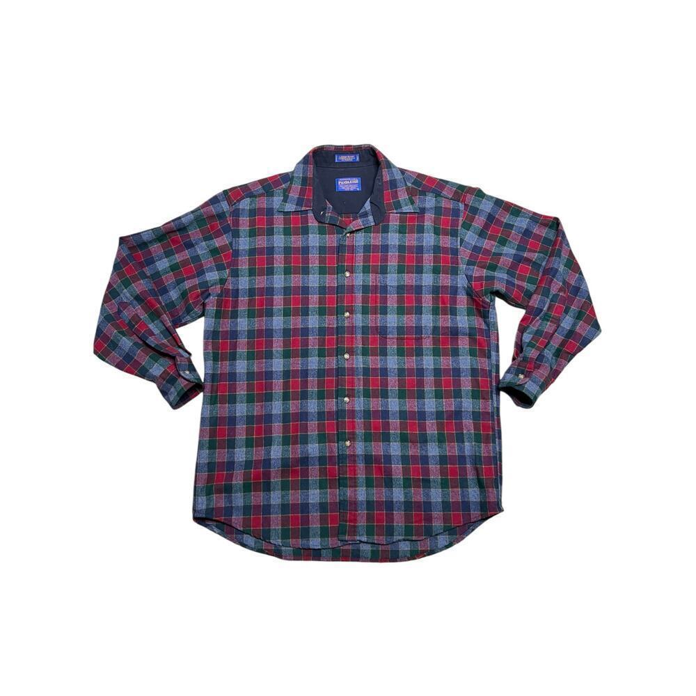 Vintage Pendleton Men’s Plaid Lodge Shirt - 100% Pure Virgin Wool -‎ Holiday - L